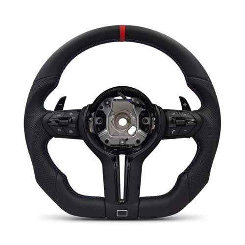 Flat Bottom M Sport Steering Wheel Compatible For BMW F01 F06 F10 F11 F12 F20 F21 F22 F25 F26 F30 F31 F32 F33 F34 F36 M3 F80 M4 F82 M5 F90(Without Strip-M3)
