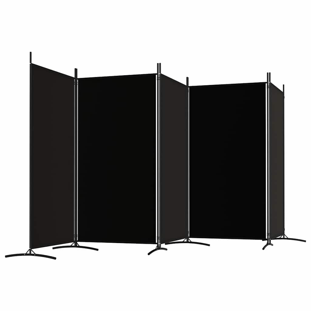 Paravent noir 5 pièces 433 x 180 cm tissu pliable brise-vue séparateur salon chambre bureau balcon jardin intérieur extérieur intimité durable polyvalent