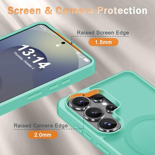 Image of for Samsung Galaxy S26 Ultra Case, Matte Magnetic Phone Cover, Teal | Fit for MagSafe, Screen Protector included, Shockproof Military Grade Protection, Translucent Frosted Back