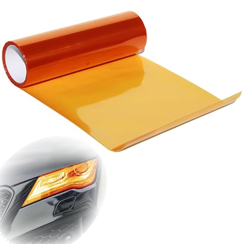 Scheinwerfer Folie Orange,Scheinwerferfolie,30 X 120cm PVC Folie Hitzebeständig,Orange Schutzfolie,Selbstklebend Scheinwerfer Tönungsfolie,Tönungsfolie Für Auto-Rückleuchten Für Lampen