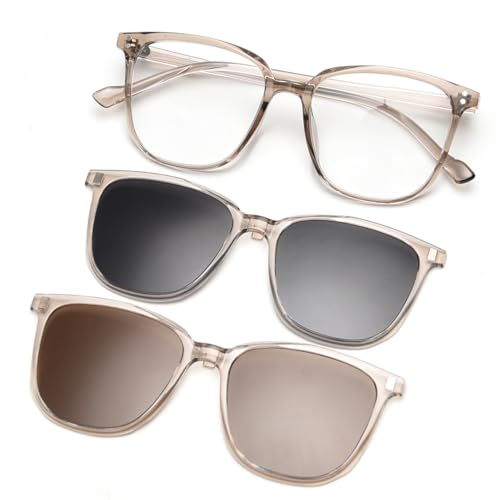 Magnetic Clip On Sunglasses Driving Polarised Sun Glasses Set Square Cat Eye Multifunctional Eyeglasses Frame
