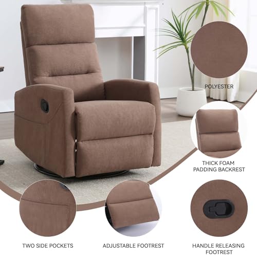 Sillón reclinable giratorio marrón para adulto miniatura 3