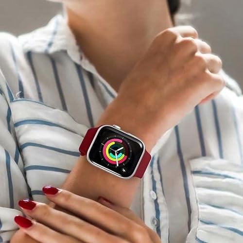 Image of TechMount Compatible with Apple Watch Straps 42mm 44mm 45mm 49mm Soft Silicone Luxury Sport Band Strap Compatible With Apple Watch Ultra Series 8 7 6 5 4 3 2 1 SE (NOT FIT WITH 38MM, 40MM,41MM)