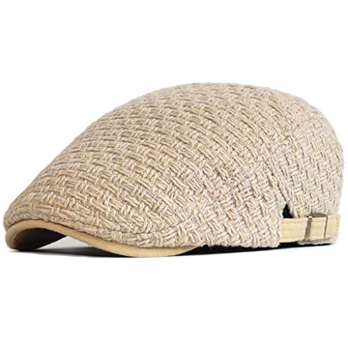Casquette de journal homme en tricot chaud et béret réglable d'hiver