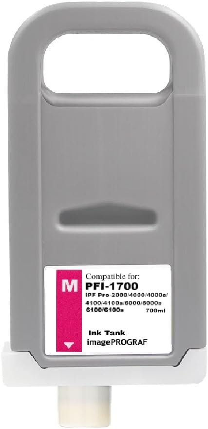 Vivid Colors VC PFI-1700 Magenta Ink Cartridge for Canon PFI-1700M (700ml, Magenta) for Canon ImagePrograf Pro-2000, Pro-4000, Pro-4100 Pro-6000 Pro-6100 Pro-4000s Pro-4100s Pro-6000s Pro-6100s