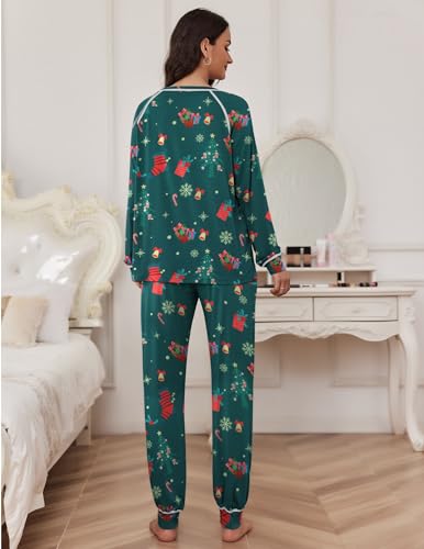 Image of Ekouaer Pajamas Set for Women Soft Comfy Pjs Sets Long Sleeve Sleepwear Loungewear S-XXL