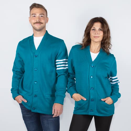 Image of Stewart & Strauss Cardigan Varsity Letter Sweater | American style button front letter sweater knit since 1977, heavyweight and ready for chenille letters and patches