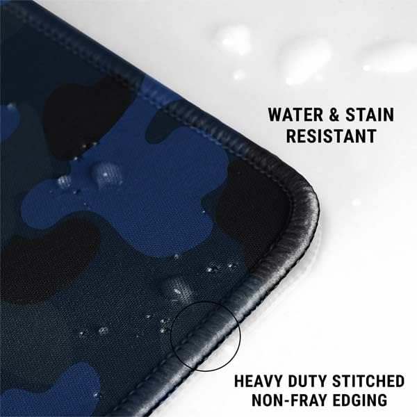 Vista 43 de Skinit Alfombrilla de mouse grande para juegos, diseño de camuflaje de dientes de tiburón con bordes cosidos, impermeable, base de goma