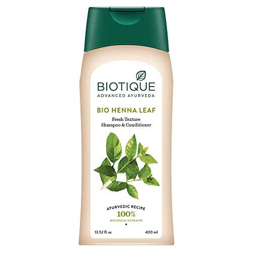Image of Biotique Bio Henna Leaf Fresh Texture Shampoo & Conditioner, 400 ml