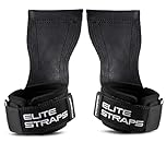 Fitgriff® Elite Straps 2.0 - Straps Palestra con Gomma Grip - Ganci Sollevamento Pesi per Stacchi, Gym, Lifting (Nero, S/M)