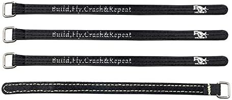 VIDOO4Pcs Rjxhobby 10Mm Non-Slip Silicone Metal Plastic Buckle Battery Strap For Rc Racing Drone- 100x10Mm Metal