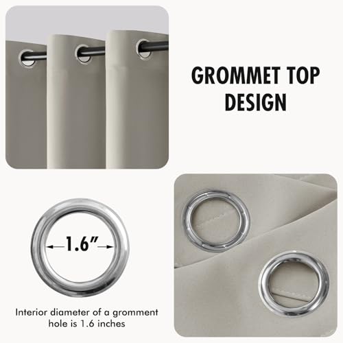 Image of MIULEE Cobblestone Blackout Bedroom Curtains Drapes 72 Inch Long 52 inchx72 inch | Grommet Top, Room Darkening Window Drapes, Privacy Protection, Thermal Insulated, Heat Blocking, Light Blocking