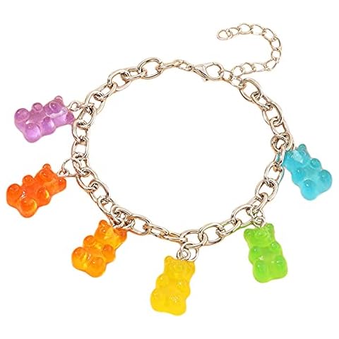 QQWA Cute Gummy Bears Bracelet For Women Sliver Charm Baby Bracelet Bohemia Boho Jewelry Accesorios Gifts Bracelet Cover