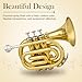 SONICAKE Pocket Trumpet Bb Flat - Gold Lacquer Brass Mini Trumpet Full Kit for Beginners Students with 7C Mouthpiece, Hard Case, Gloves & Cleaning Kit QPT-01 (Golden)