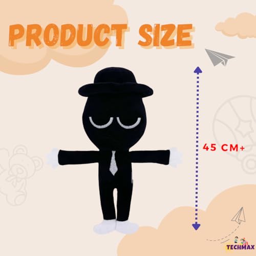 Image of Customized Text Standing Black Sprunki Plushies