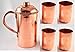 Finaldeals Kupferkrug und Becher-Set für Wasser, 1 Krug + 4 Gläser