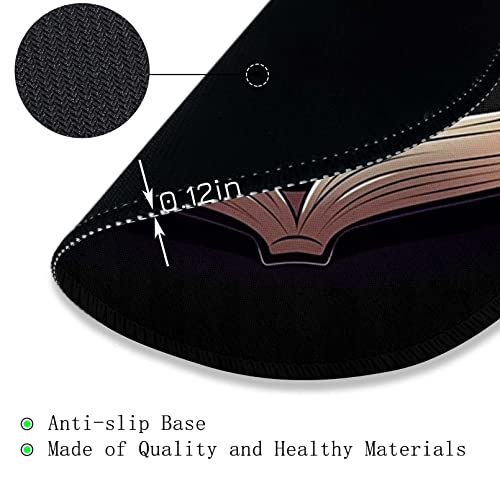 Image of Cat Round Mouse Pad, Cute Small Mouse Pad for Desk, Funny Black Mousepad,Stitched Edge Non-Slip Rubber Base, Personalized Computer Mouse Pads for Wireless Mouse,Office Decor Desk Accessories