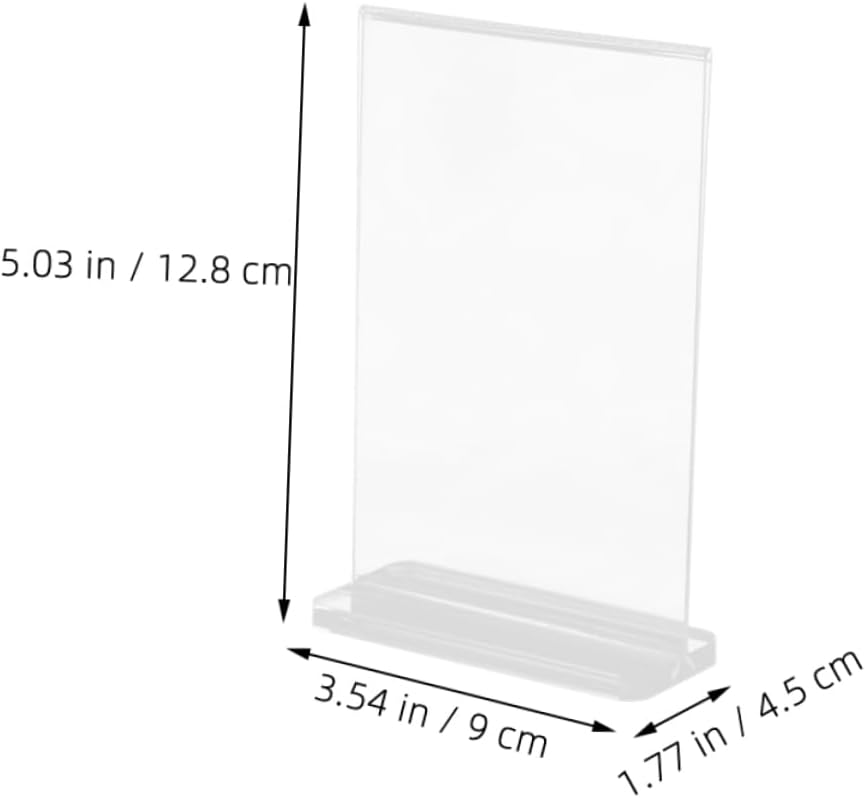 6pcs Clear Acrylic Table Menu Stand Double Sided Display Holder for Restaurant Office Cafe Home Use Stable Base Easy Setup Suitable for Various Information
