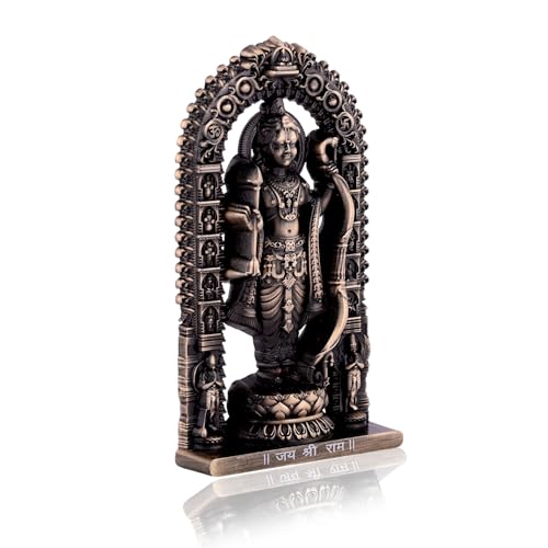Craftam Metal Shree Ram Lalla Murti in Ayodhya Mandir Ramlalla Temple Idol Ram Lalla Statue for Pooja Home Decor (Hight : 4.5 Inch, Brass Color)
