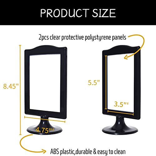 Litpoetic Double Sided Standing Picture Frames, 4X6 Plastic Picture Frame Bulk, Two Sided Black Photo Frame Picture Holder Stand For Tables, Displays -Black, 20 Pack #TOP1