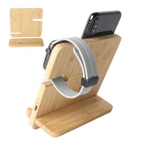 Station de charge sans fil bois multiproduit, organiseur de fils de bureau