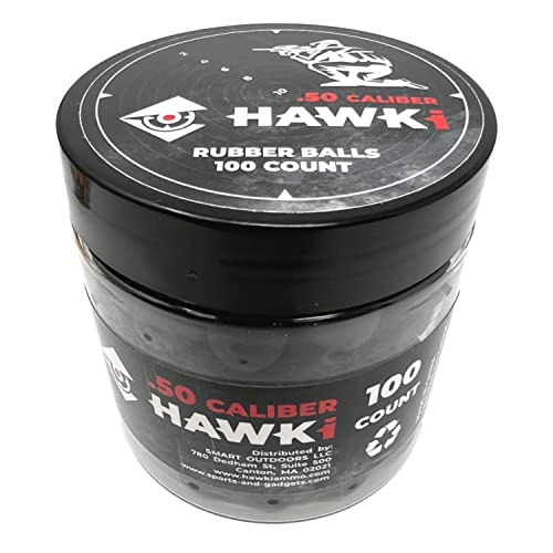 Hawki .50 Cal Training Rubber Balls For Paintball Guns 100 Pack (Black) #TOP6