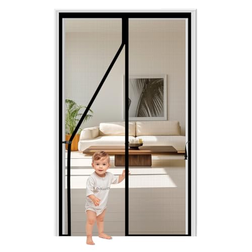 Keiare Magnetic Screen Door Heavy Duty Fiberglass Screen Door Mesh Net Closure with Automatic Block Closure Walk Through Easily Fits Door Size up to 32" x 80" Screen Size 34" x 82"