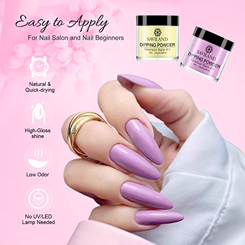Saviland 29Pcs Dip Powder Nail Kit Starter- 20 Colors Dip Powder Kit, Dip Nails All Season Dip Nails Powder Starter Kit & 15Ml Liquid Set With Base Top Coat Activator Brush Saver For Nail Beginners And Professionals, Spring Gift For Ladies #TOP4