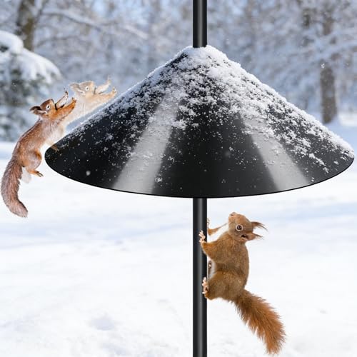 Gtongoko 19 Inch Squirrel Baffle for Bird Feeder Pole Squirrel Guards for Shepherds Hook Stopper for Bird Feeders Black 1 Pack