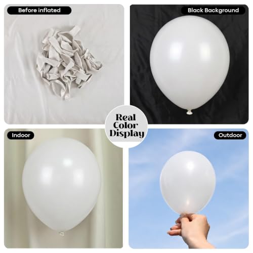 Image of Togvu White Balloons, 50Pack 5 Inch Small Mini Matte White Latex Party Balloons for Wedding Engagement Bridal Baby Shower Anniversary Decorations Supplies