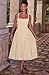 Memoriesea Women's Elegant Square Neck Swing A Line Wedding Evening Party Midi Dress Apricot
