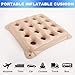2-Pack Waffle Inflatable Seat Cushions with Pump, 18 Inch Beige 16-Hole Air Cushion for Pressure Relief, Wheelchair, Office Chair, Car Seat & Travel (Beige)