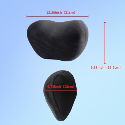 2 Pack Car Headrest Pillow, Comfy Head Rest Pillow for Car, 100% Memory Foam Car Neck Pillow for Driving - Universal Fit Travel Car Pillow for Pain Relief While Driving(Comes with 2 Eye Masks)
