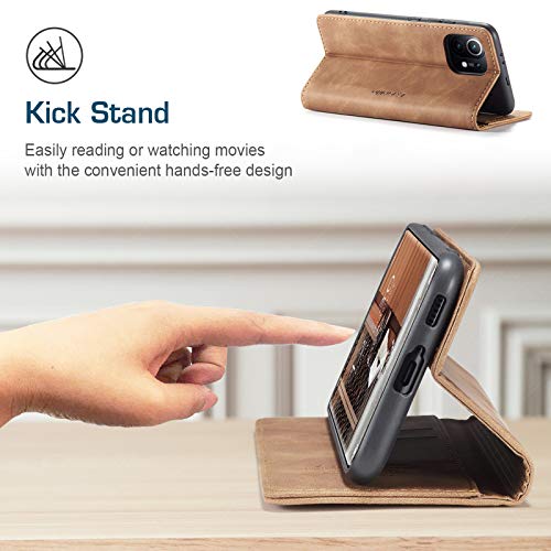 UFinetech Case for Xiaomi Mi 11, Leather TPU Cover Shell for Xiaomi Mi 11 5G - Image 4