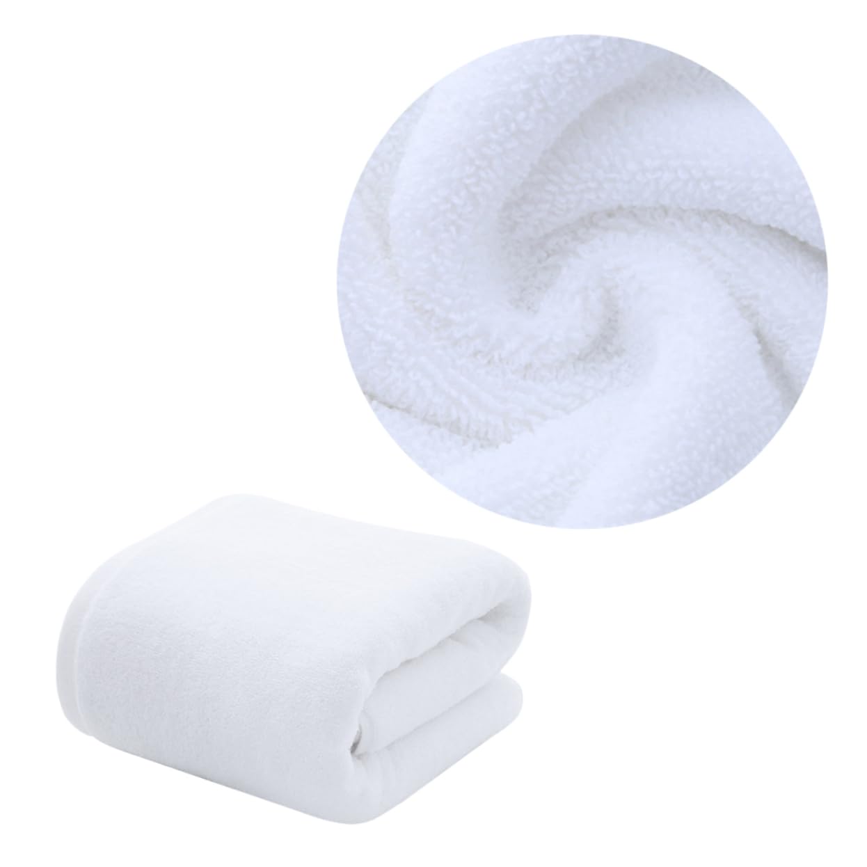 Serviette de bain blanche en coton épais fini le linge rêche et non absorbant