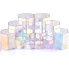 Jetec 12 Pcs Acrylic Display Risers Hexagonal Jewelry Display Stands Perfume Jewelry Showcase Acrylic Jewelry Display Organizer for Collectible Figures Jewelry Display, 6 Sizes (Rainbow Color)
