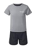 jungenkleidung 146 Rundhalsausschnitt, kurze Ärmel, atmungsaktives Netzfutter und elastische Taillenshorts lassen Ihren Jungen energisch und lebendig aussehen.