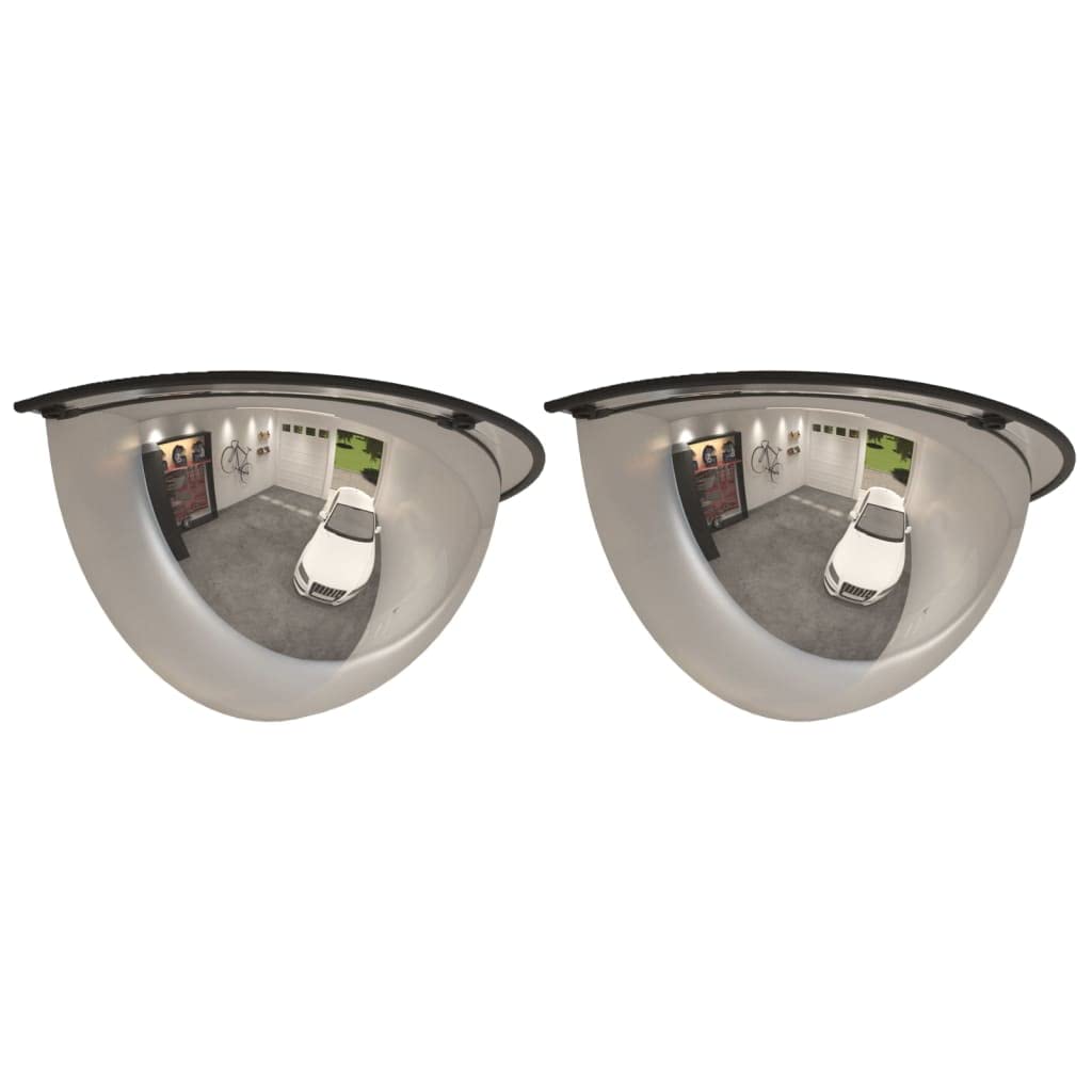 Specchietto stradale esterno 2 pezzi mezza cupola Ø 30 cm acrilico specchio 90 gradi vista estesa ampia applicazione per garage parcheggio e altri interni segno preventivo