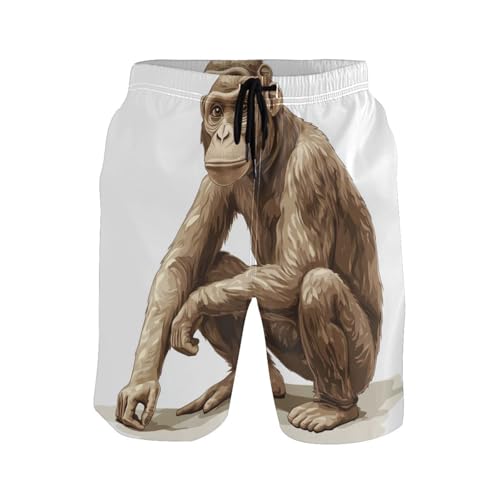 Short de plage élastique pour homme blanc avec doublure de compression natation sport
