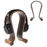 Maclean MC-815 Kopfhörerständer aus Holz | Universal Halter für Over-Ear Headsets | Stabil & Dekorativ | Kopfhörerhalter für Büro Studio Zuhause (Walnuss)