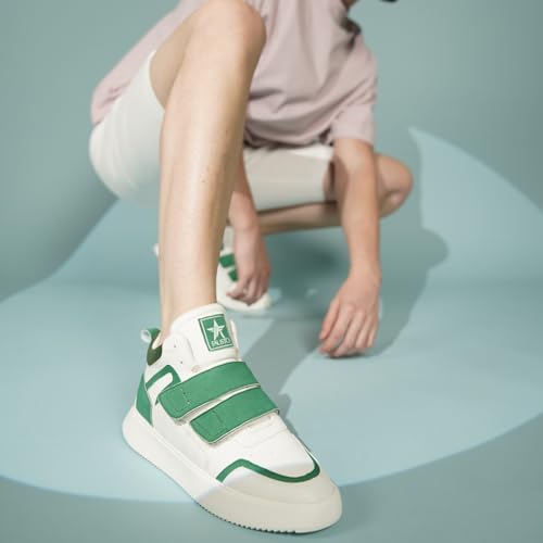 Image of FAUSTO Men's Colorblocked High Top Hook and Loop Adjustable Fasteners Adjustable Classic Sneakers|Memory Cushion Insole|Street Fashion Hi-Top Sneakers