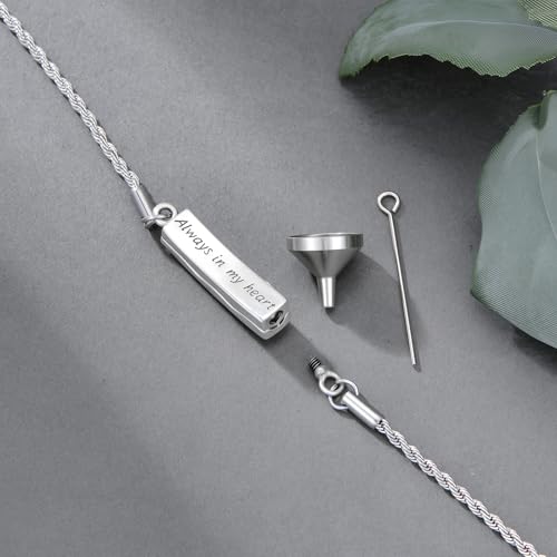 Urn Bracelet for Ashes for Women 925 Sterling Silver Bar Cremation Bracelet Cremation Memorial Keepsake Jewelry Gifts for A Loss of Loved Ones3