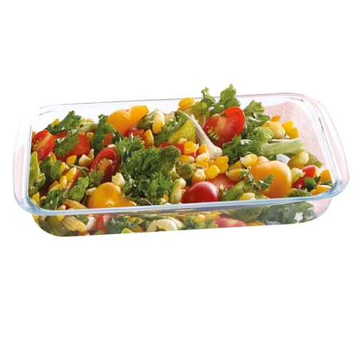Image of ATTRO Glassox Borosilicate Rectangle Glass Baking Dish Micorwave Oven Safe Freezer Safe Baking Tray Serving Dish Bakeware- 2200ml