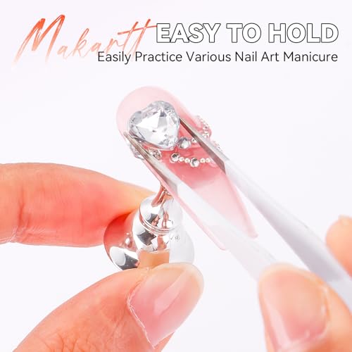 Image of Makartt Press On Nail Stand: Silver Nail Stand for Nails Art Display Practice Nail Holder for Painting Nails Stand for False Nail Press On Designs Magnetic Fake Nail Holder with 1M Double-sided Tape