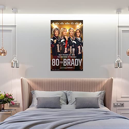 80 For Brady, 2023 The Latest Movie Release Poster Canvas Wall Art Prints For Wall Decor Room Decor Bedroom Decor Gifts 24X36Inch(60X90Cm) Frame-Style #TOP7