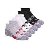 PUMA Kids' Little Boys' 6 Pairs Low Cut Socks, Gray, 7-8.5