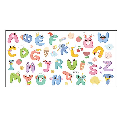 Pumkins Whimsical ABC Wall Stickers for Kids Room, Bedroom, Living Room, Door, Study, Boho Nursery Wall Decoration for Baby Boy Girl Playroom 4