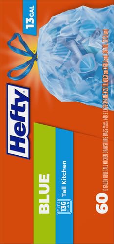 Image of Hefty Blue Trash Bags,Blue,13 Gallon,60 Count (Pack of 6)
