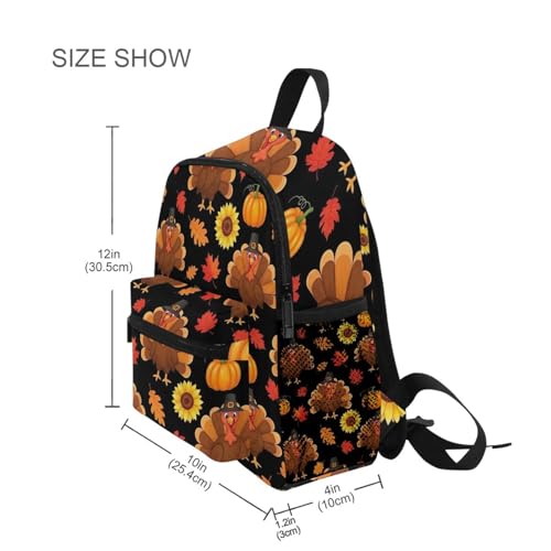 Cute Cartoon Turkeys Brown Backpack for Toddler Girls Boys, Travel Book Bag with Name Tag Kids School Bag, 3-8 Years4