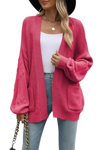 Cakulo Womens 2025 Oversized Chunky Cardigan Sweaters Fall Fashion Open Front Knit Long Sleeve Pockets Cardigans